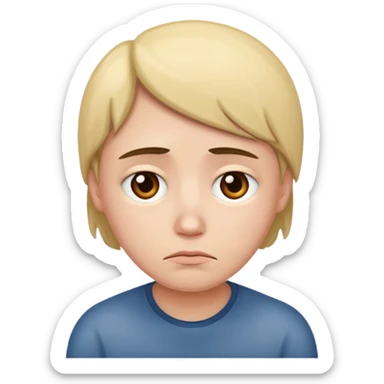 sad and lonley person just face, not hair sticker