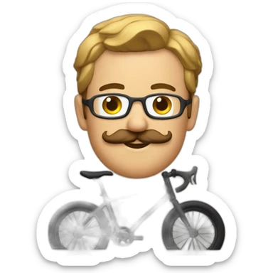 gravelbiking with a moustache in france sticker