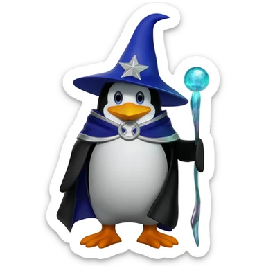 Penguin Wizard sticker