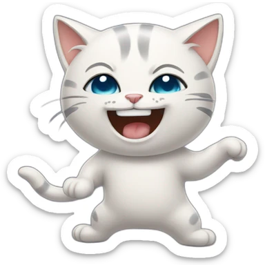 Cat crying while dancing sticker