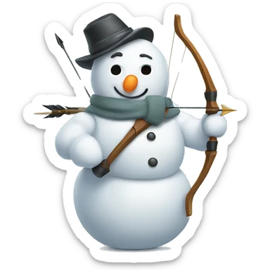 snowman holding bow and arrow sticker