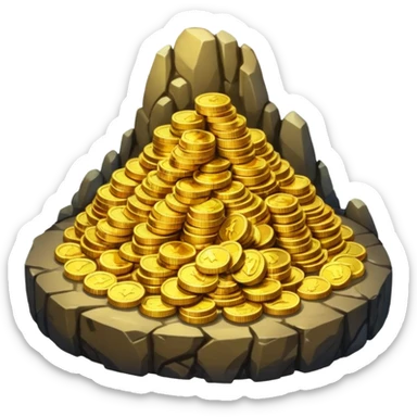 Dragon Hoard pile of gold without the dragon like in the movies so many gold were dragon sleep but dragon just went out  cold coins full in a cave  sticker