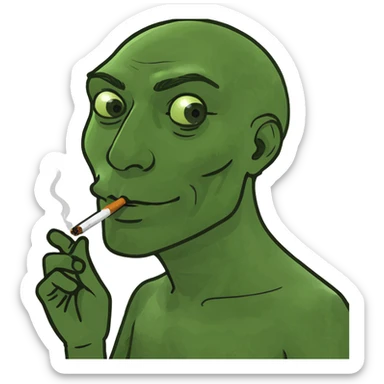 A man smoking a joint sticker