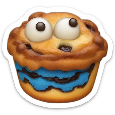 Cookie monster earing pastel de nata sticker