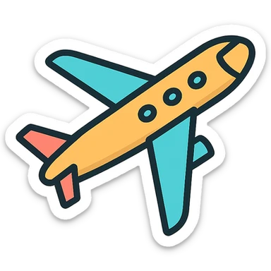 an airplane flying sticker
