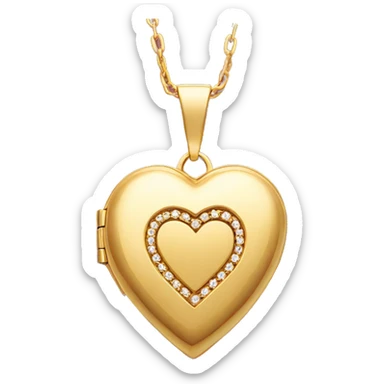 gold heart locket on necklace sticker