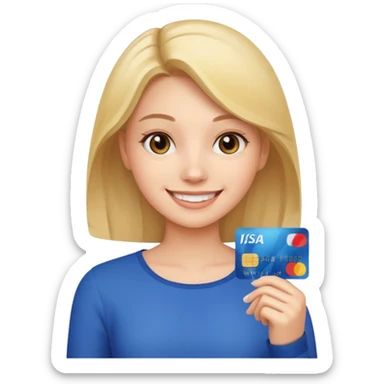 girl with credit card sticker