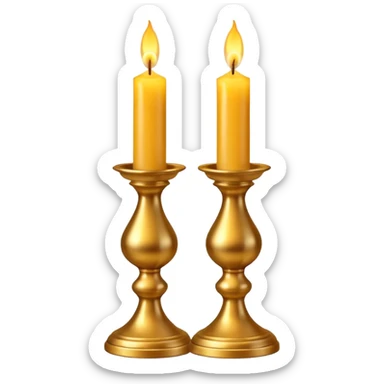 Shabbat two candles in candlesticks sticker