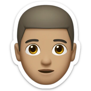 Eminem dark hair buzz cut, rap god, leather jacket  sticker