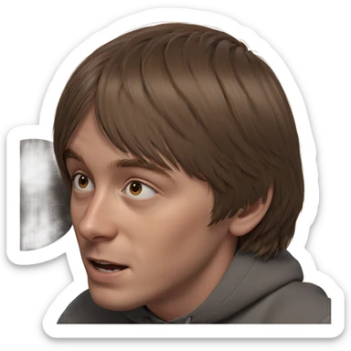brown haired boy portrait sticker