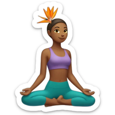 Yoga girl bird of paradise sticker