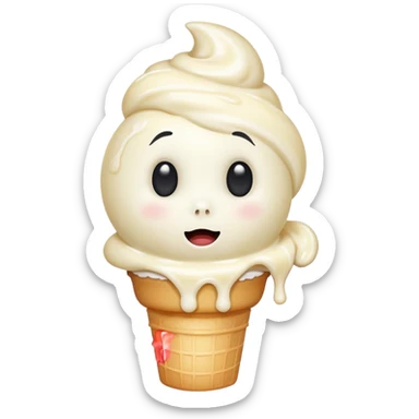 shy vanilla ghost with a swirl of vanilla ice cream sticker