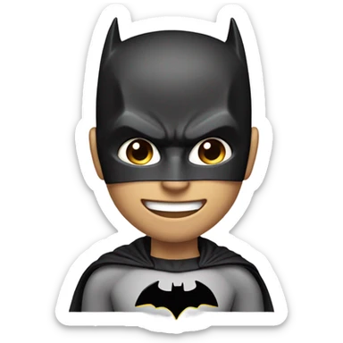 An emoji with the face of my Batman and Super Super  sticker