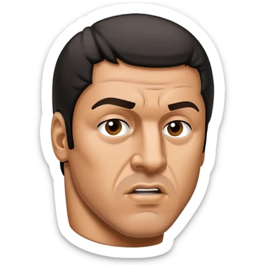 Rocky balboa confidently striking a blow sticker