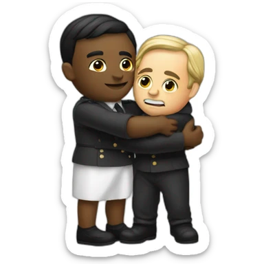 slave hugging german dictator sticker