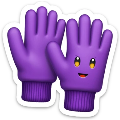 Fuzzy Gloves,colorful sticker