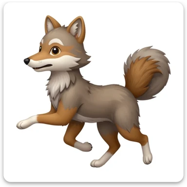 Cartoon like Coywolf running  sticker