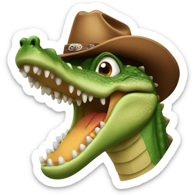 crocodile with cowboy hat sticker