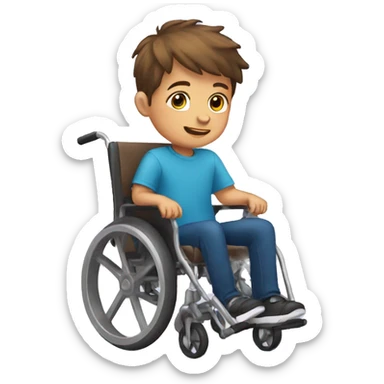 Kid boy in a wheel chair sticker