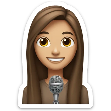 happy-girl-with-long-brown-straight-hair-brown-eyes-holding microphone sticker