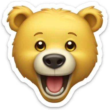 cheerful yellow bear sticker