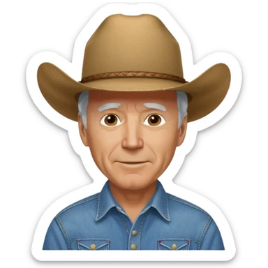 Joe Biden as a cowboy sticker