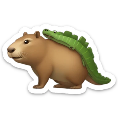 Un capybara qui chevauche un crocodile sticker