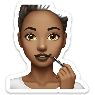 Realistic girl doing her makeup  sticker