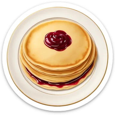 scandinavian round crepes with jam  sticker