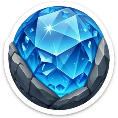 planet, surface covered in glowing crystals and rock  sticker