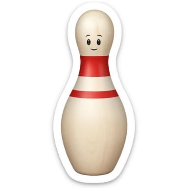 a wooden bowling pin sticker
