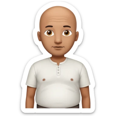 Slim Indian with belly and bald sticker