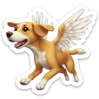 Flying dog with wings sticker