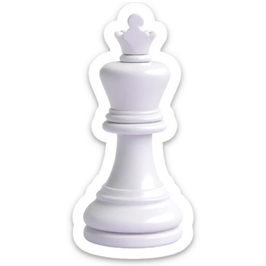 pawn chess piece, classic white, glossy finish, simple and elegant, 3D emoji style, no text sticker