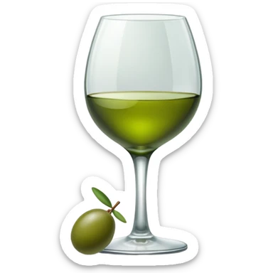 tilt wine glass with a olive inside  sticker