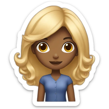 a girl with a cort hair sticker