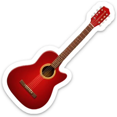 Red, acoustic guitar sticker