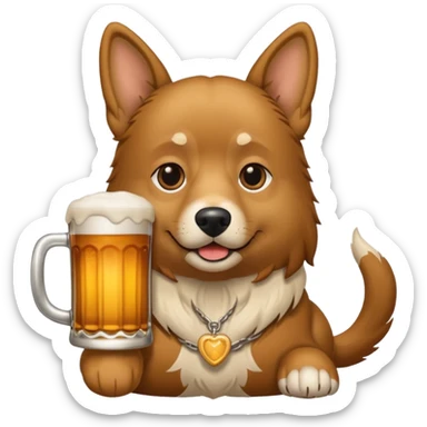 Ein Hund der talahon ist und Bier trinkt sticker
