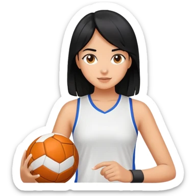 differemt girlhood hobbies, sports, art black hair tanned sticker