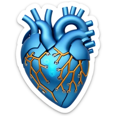 technology themed heart sticker