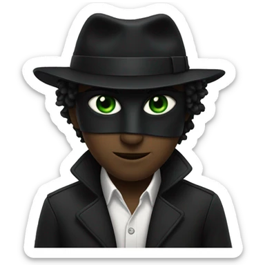 Un chat noir avec des yeux verts  sticker