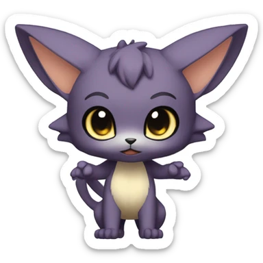 a anthro chibi-style dark-type Fakémon-hybrid full body sticker
