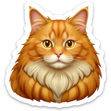 Maine Coon fat orange golden cat sticker