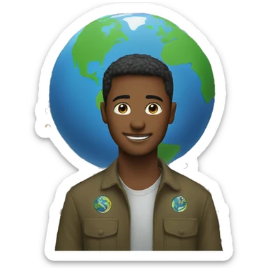 Earth with activists sticker