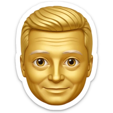 president of ukraine is gold, his skin made from gold sticker