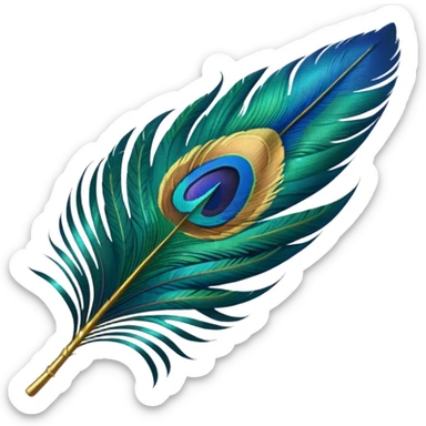 single peacock feathee sticker