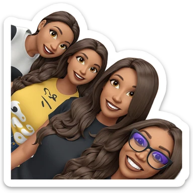 smiling girls in stylish attire sticker