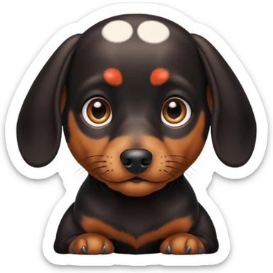 Perro salchicha negro enano sticker