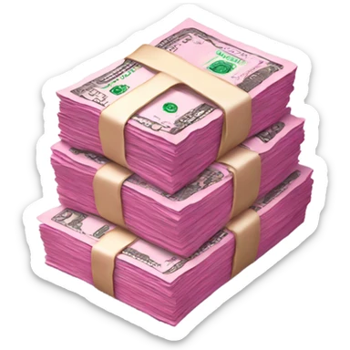 pink money stack sticker