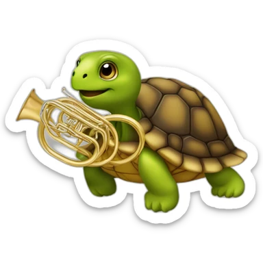 Une tortue avec un tuba  sticker
